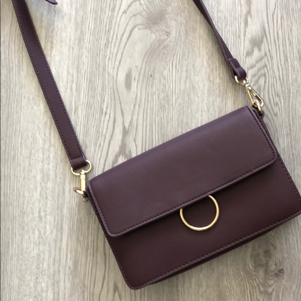 Small cute burgundy crossbody bag